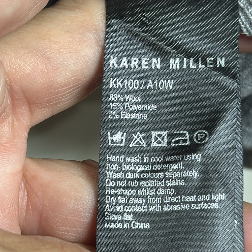 (W3) Karen Millen Grey Wool Blend Turtleneck Poncho, Size 2 - Picture 8 of 11